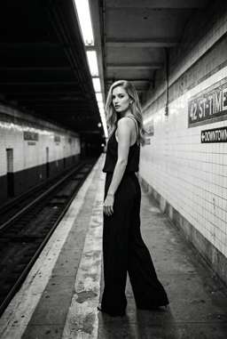 Anna 2 Flowy - B&W Subway Platform [VAR:1] [Rotated 37° Right]